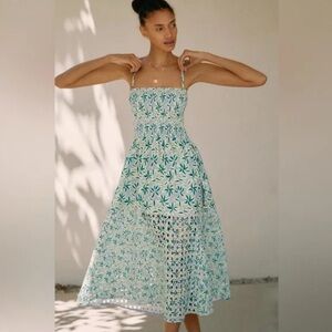 Solid & Striped smocked eyelet spring/summer Dress